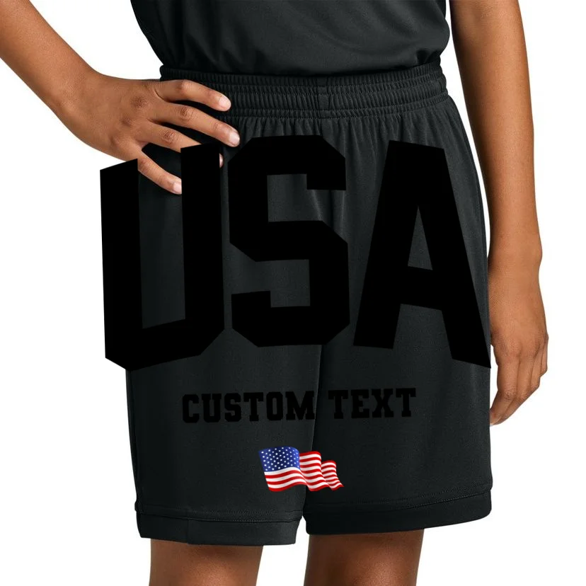 Custom USA Flag Personalized Kids Shorts - Front 1