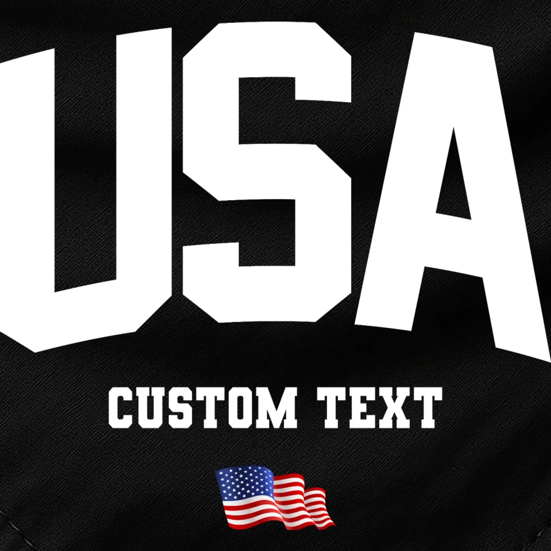Custom USA Flag Personalized Dog Bandana - Front - Close-up