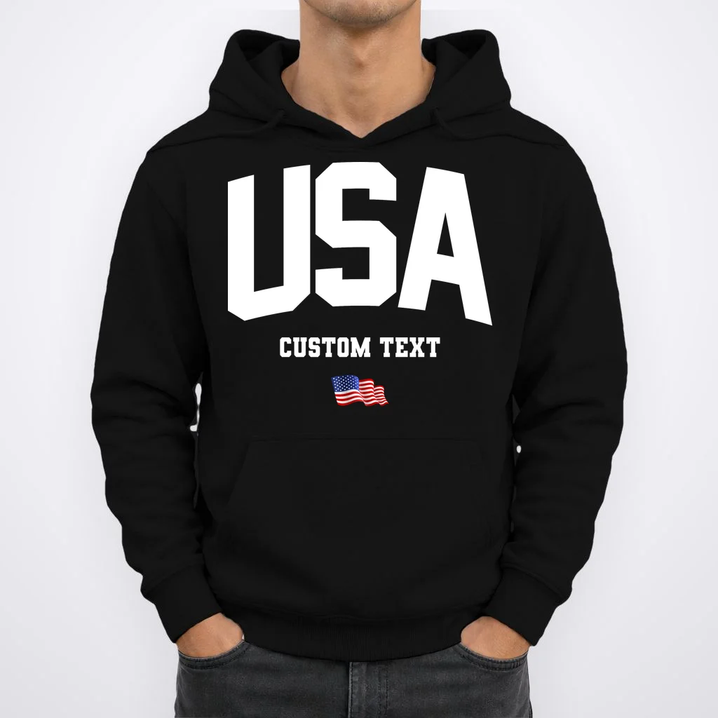 Custom USA Flag Personalized Hoodie - Front 1