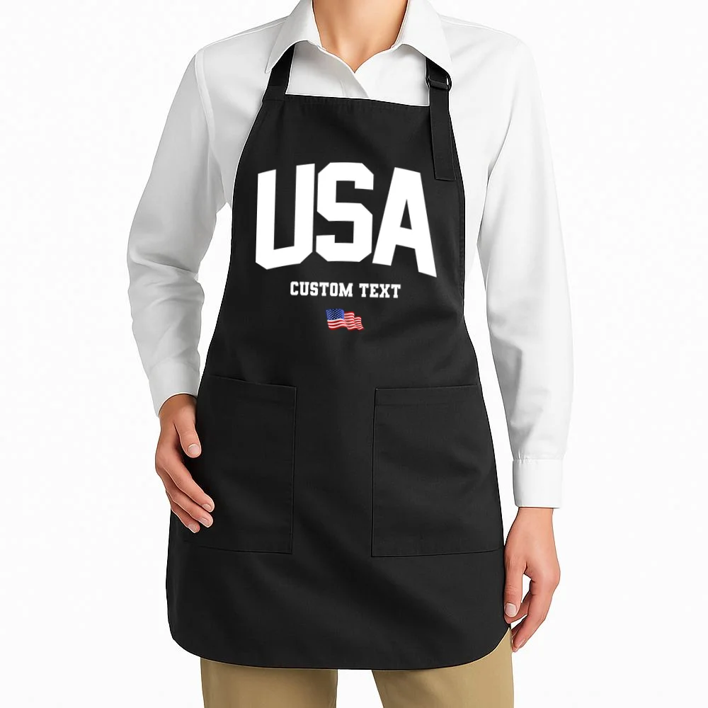 Custom USA Flag Personalized Apron - Front 1