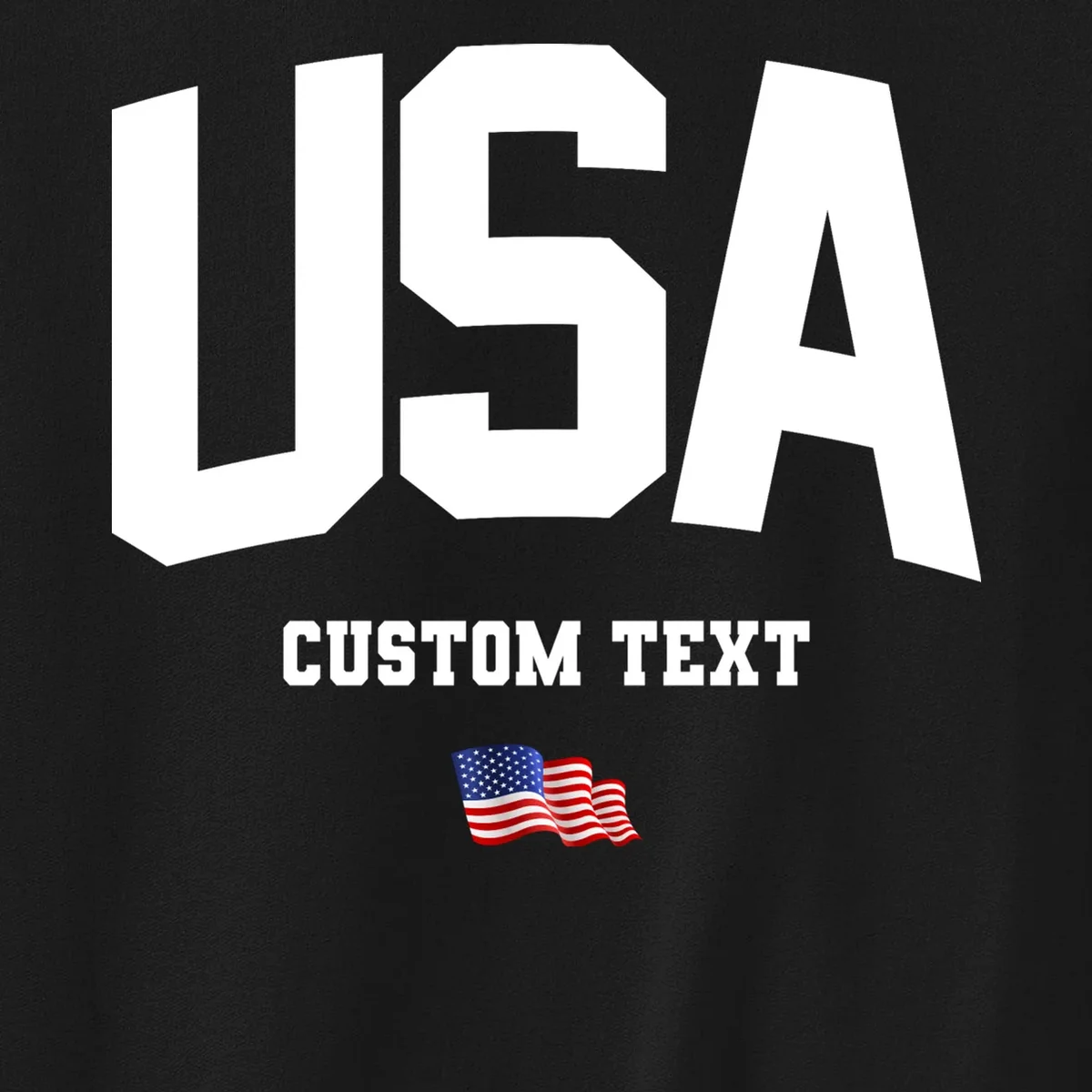 Custom USA Flag Personalized Men's Sweatshirt - Front - Close-up