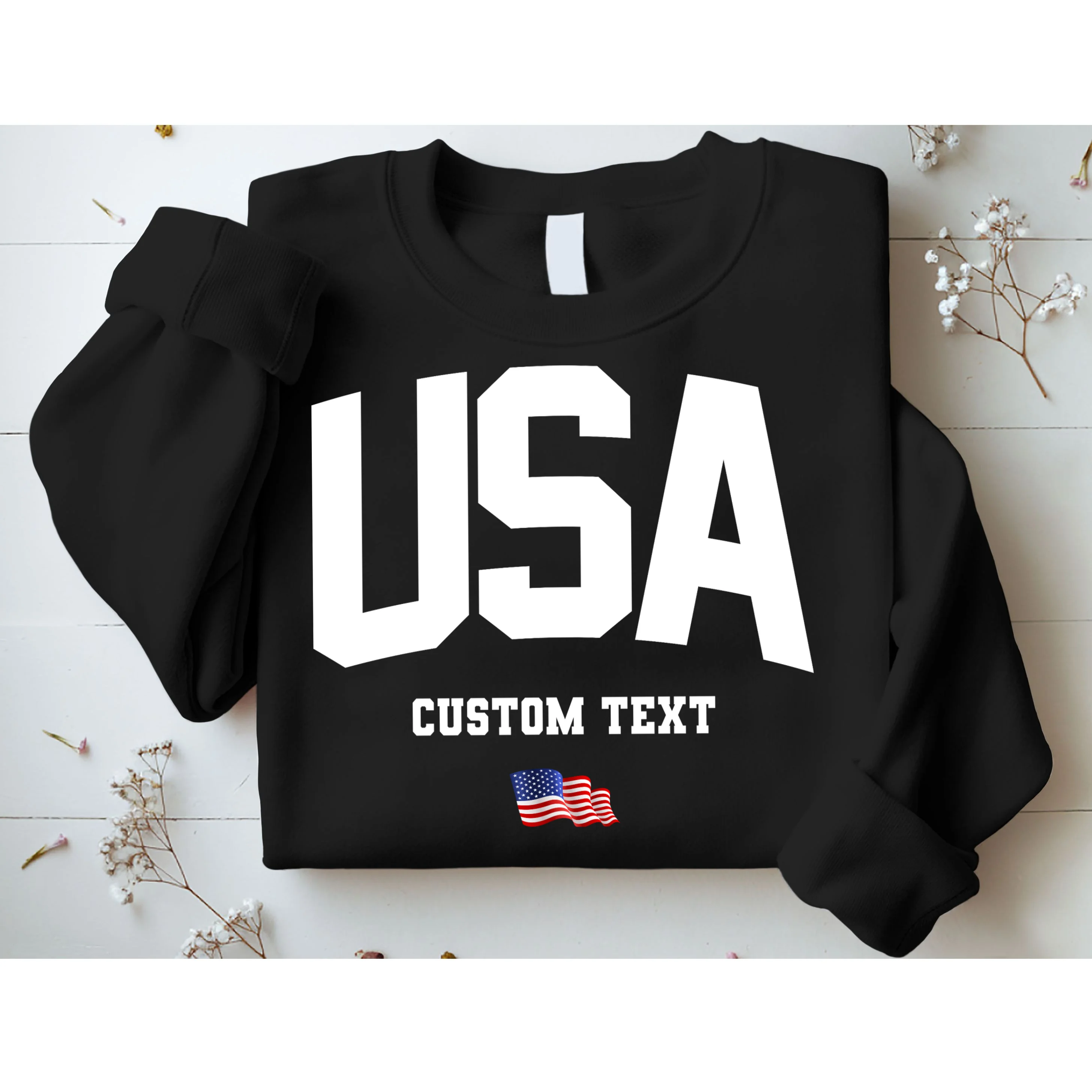 Custom USA Flag Personalized Sweatshirt - Front 1