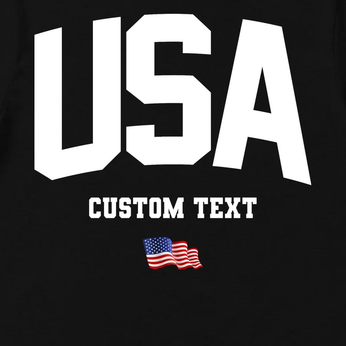 Custom USA Flag Personalized Men's T-Shirt - Front - Close-up