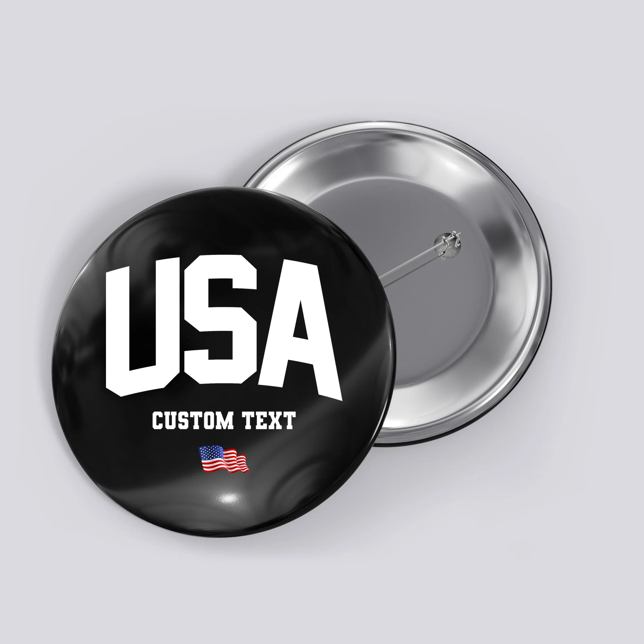 Custom USA Flag Personalized Button - Front