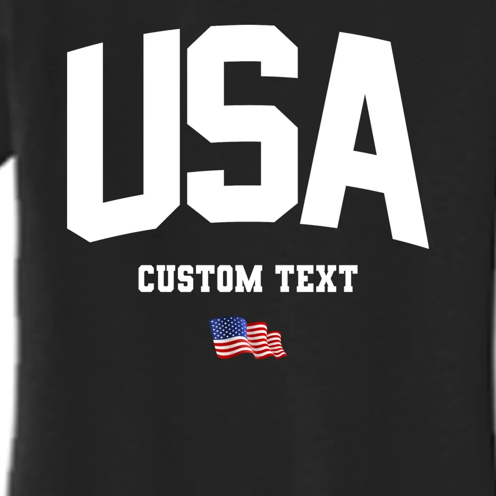 Custom USA Flag Personalized Women's Flannel Pajama Set - Front - Close-up