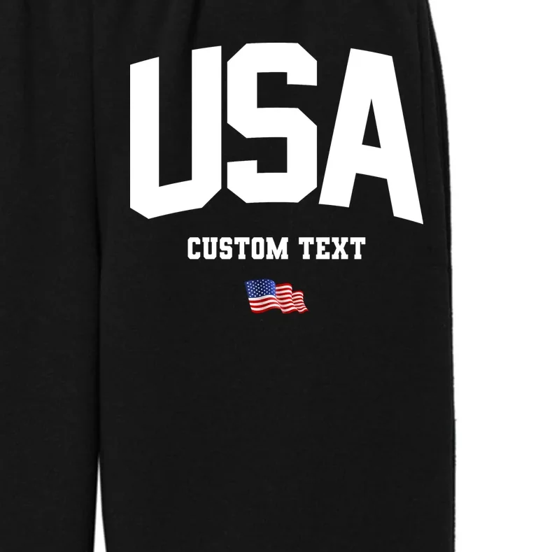 Custom USA Flag Personalized Kids Fleece Sweatpants - Front - Close-up