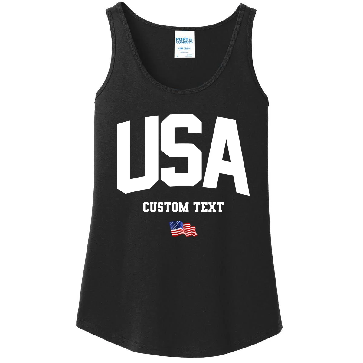 Custom USA Flag Personalized Women's Tank Top - Front