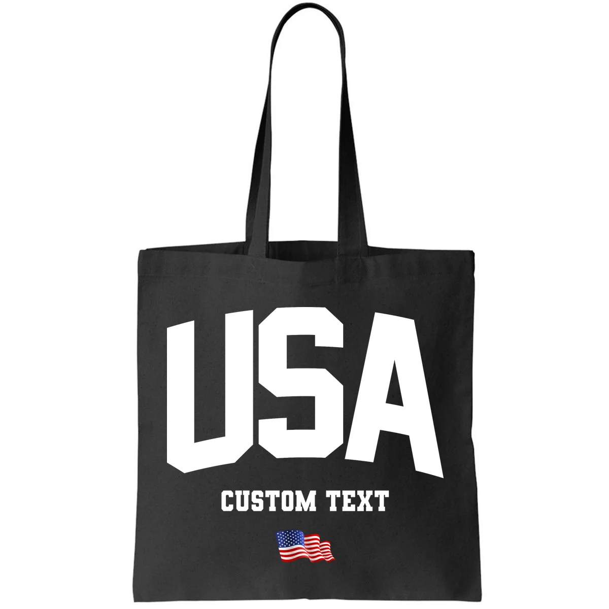 Custom USA Flag Personalized Tote Bag - Front
