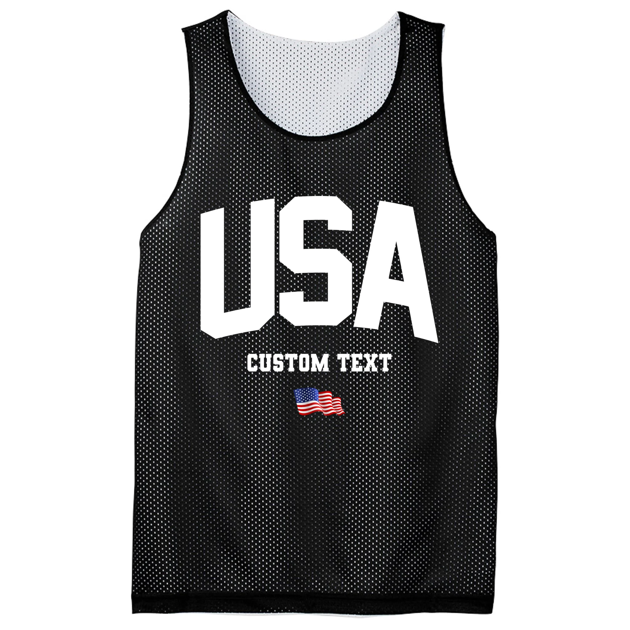 Custom USA Flag Personalized Men's Basketball Jersey - Front