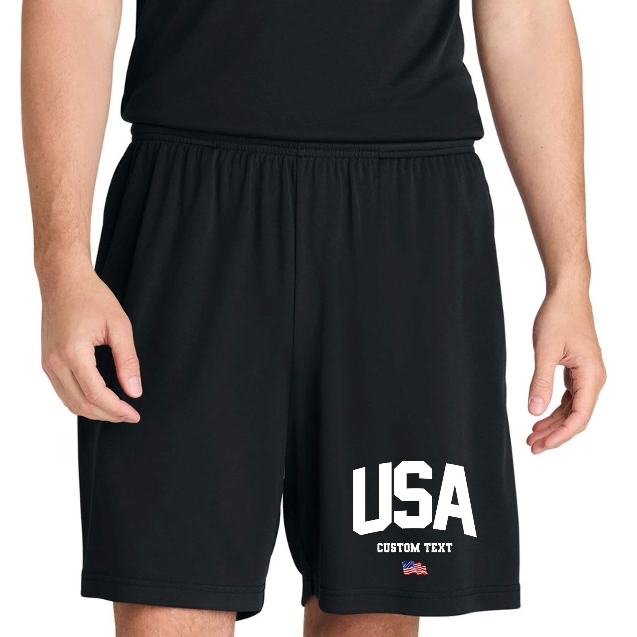 Custom USA Flag Personalized Men's Shorts - Front 1