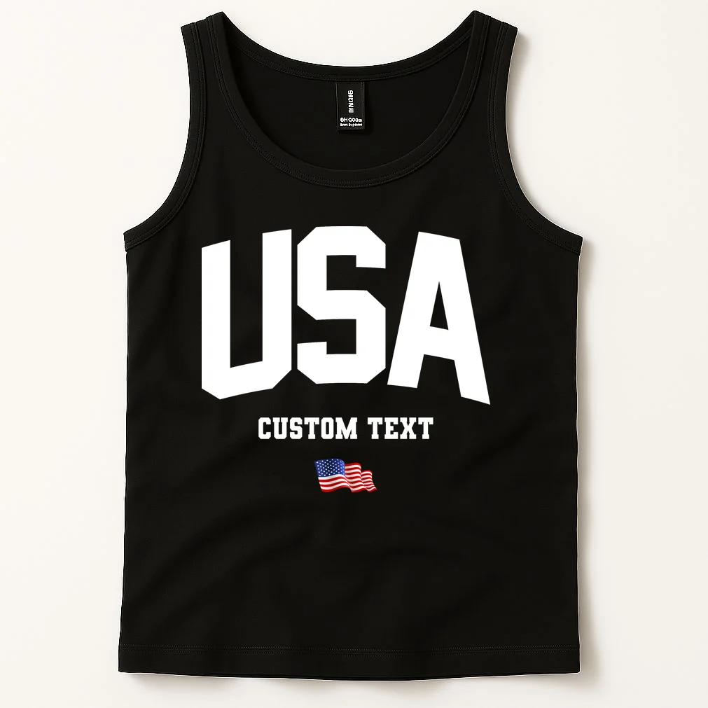 Custom USA Flag Personalized Tank Top - Front 1