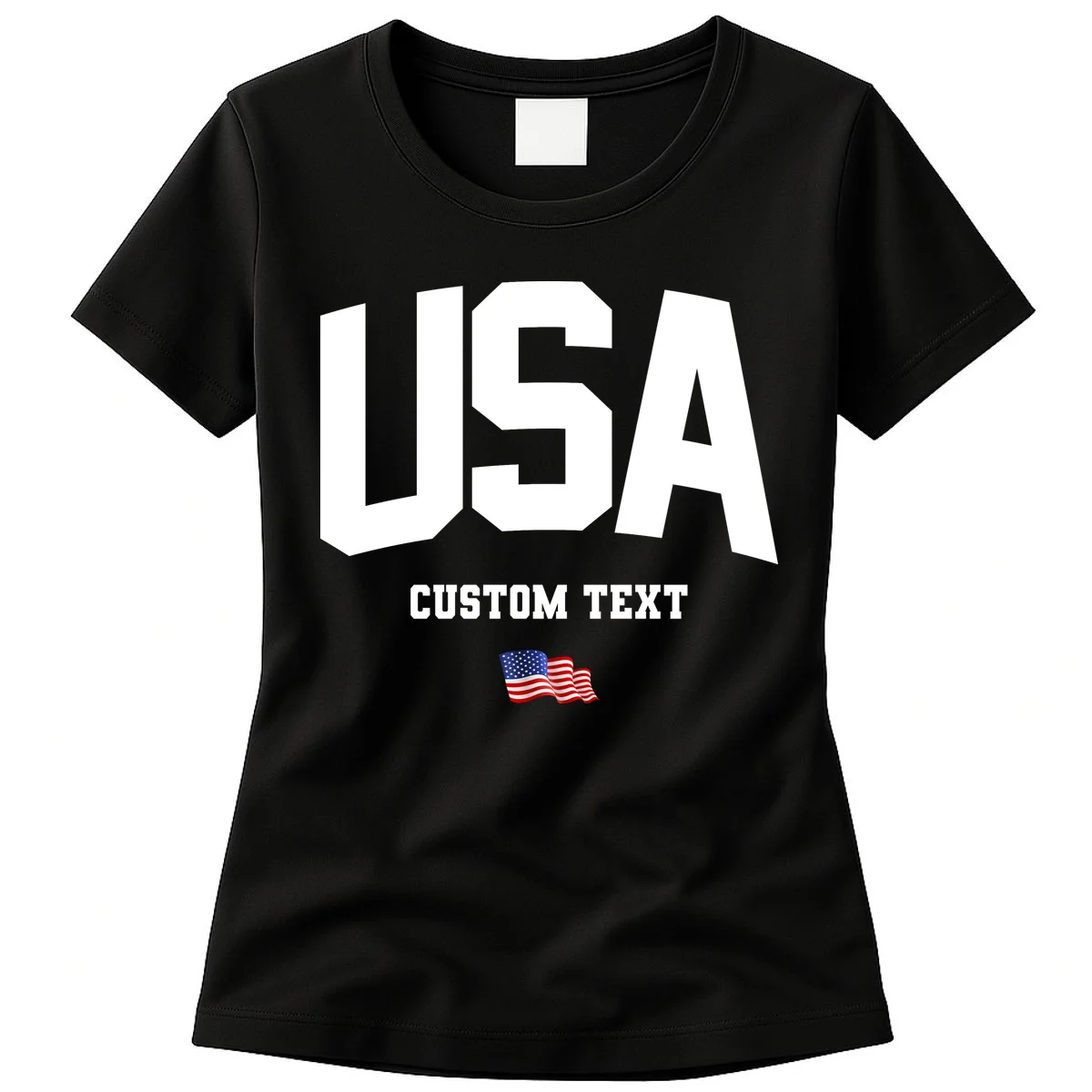 Custom USA Flag Personalized Women's T-Shirt - Front