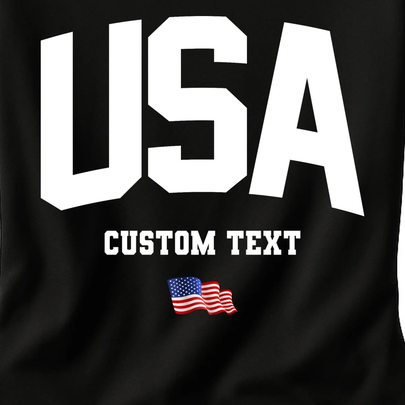 Custom USA Flag Personalized Women's T-Shirt - Front - Close-up