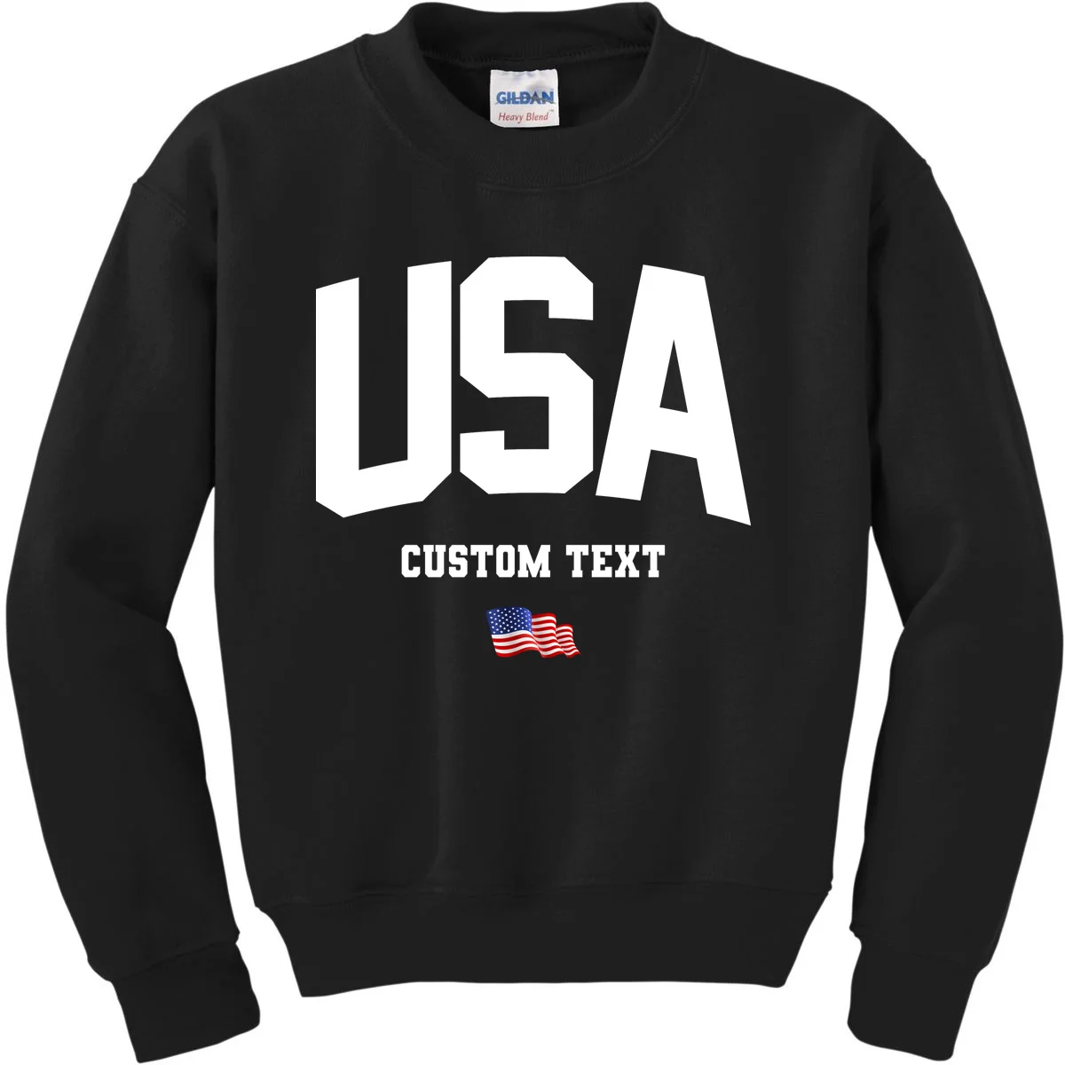 Custom USA Flag Personalized Kids Sweatshirt - Front