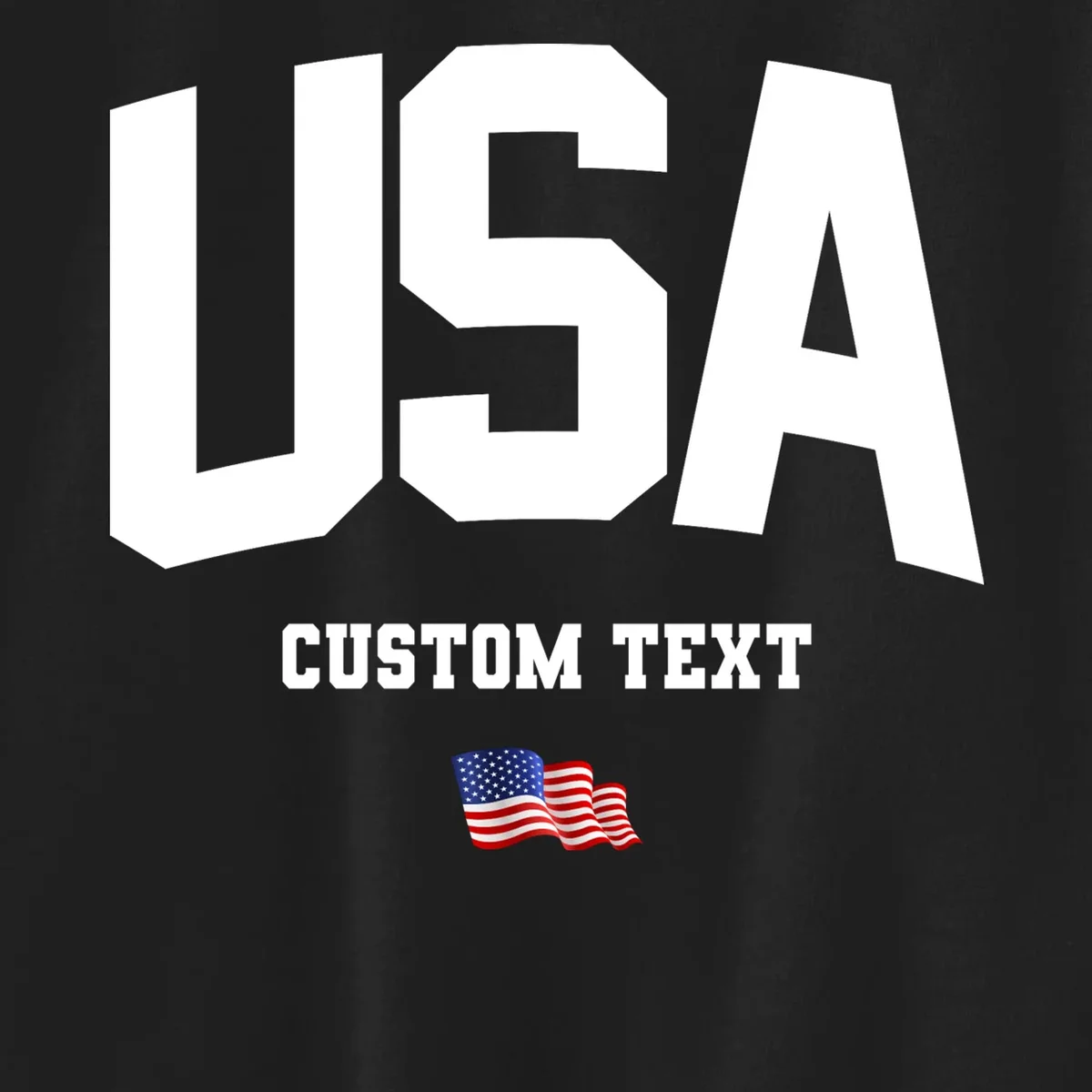 Custom USA Flag Personalized Kids Sweatshirt - Front - Close-up