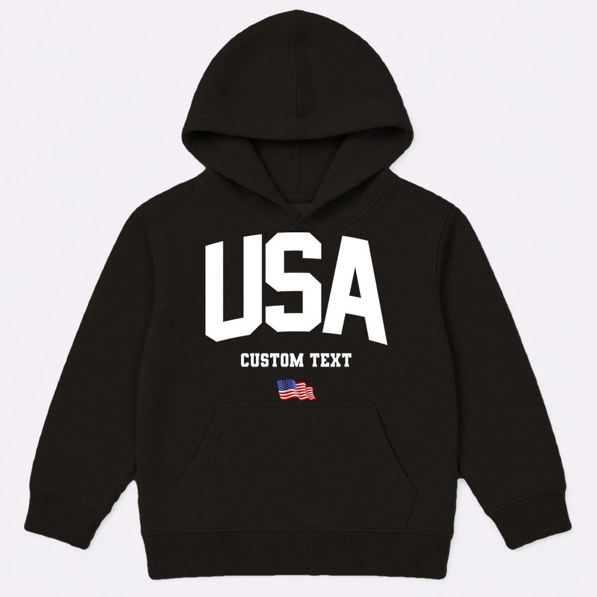 Custom USA Flag Personalized Kids Hoodie - Front