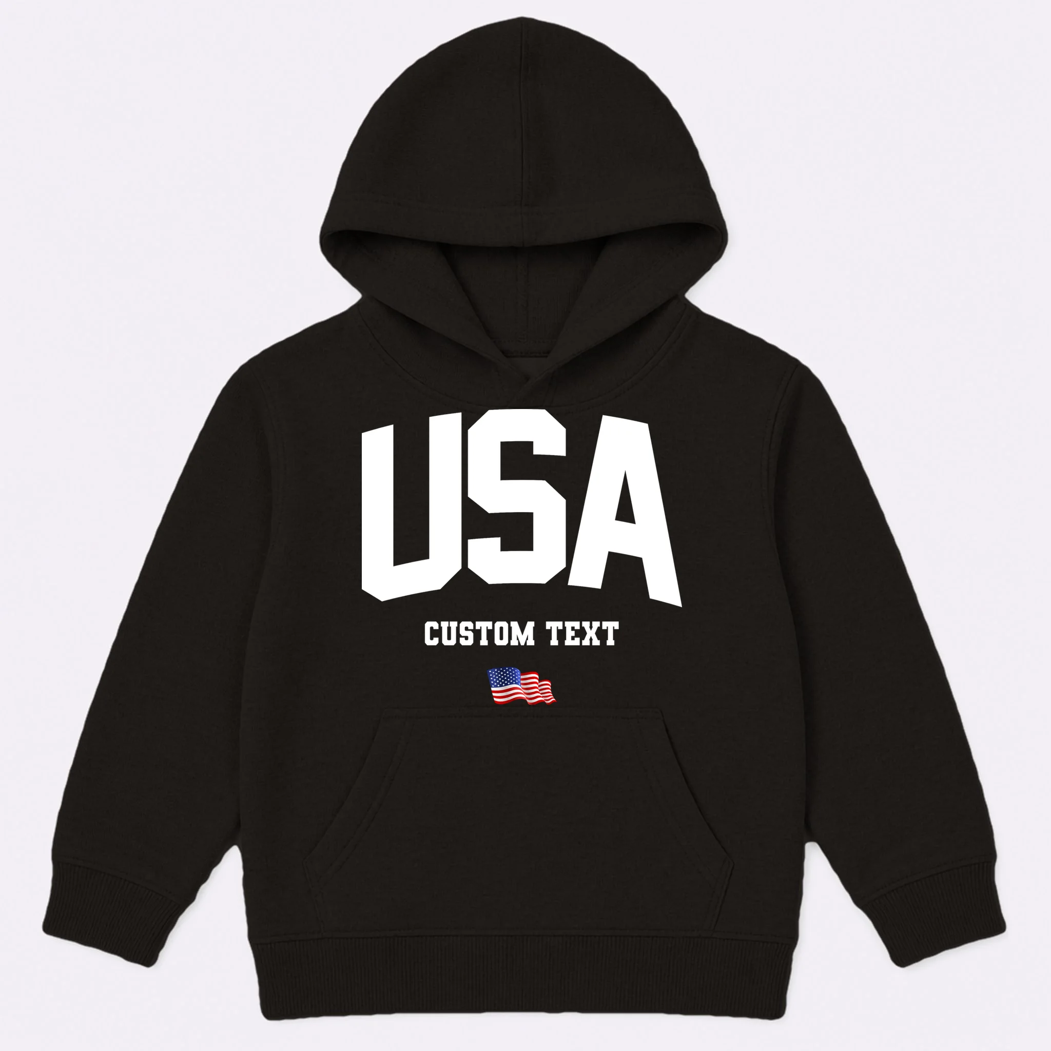 Custom USA Flag Personalized Kids Hoodie - Front
