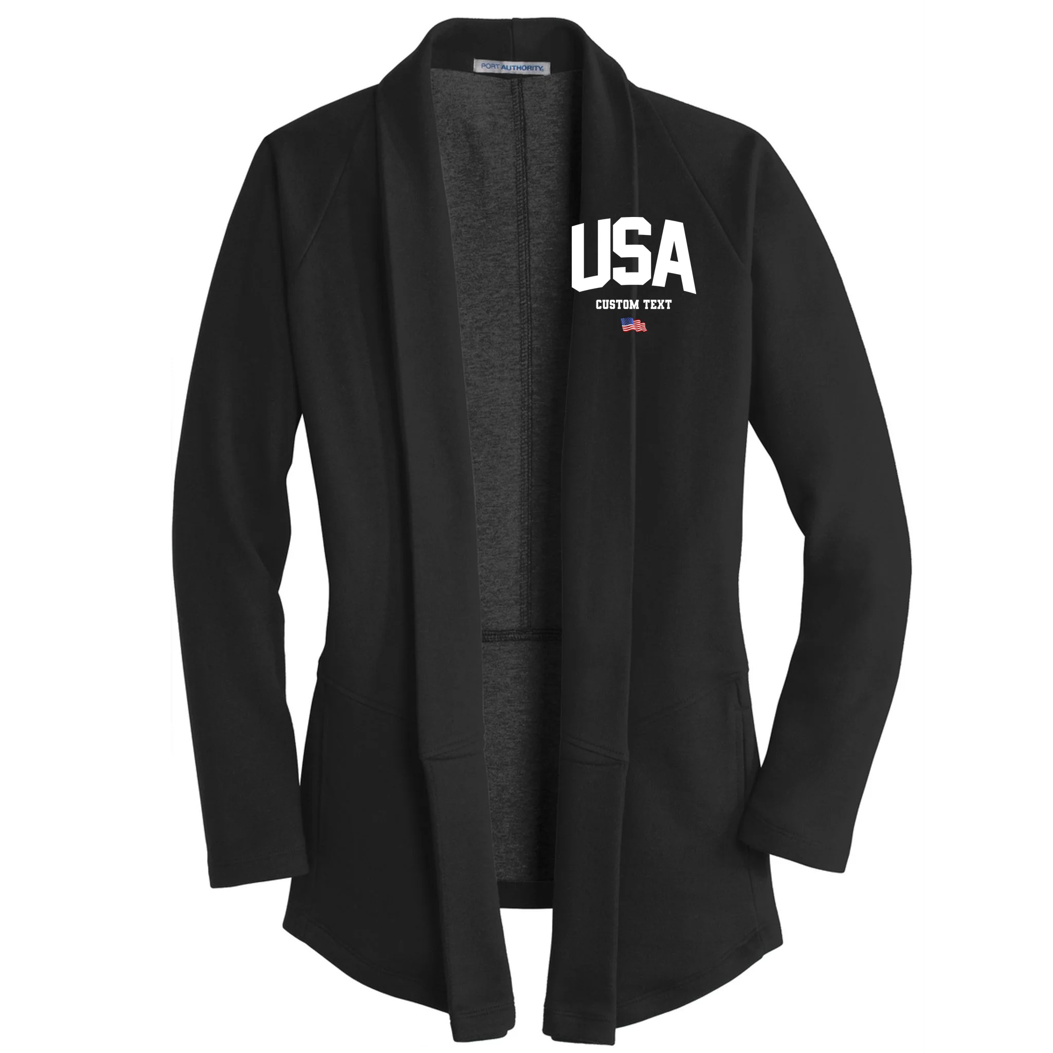 Custom USA Flag Personalized Women's Cardigan - Front