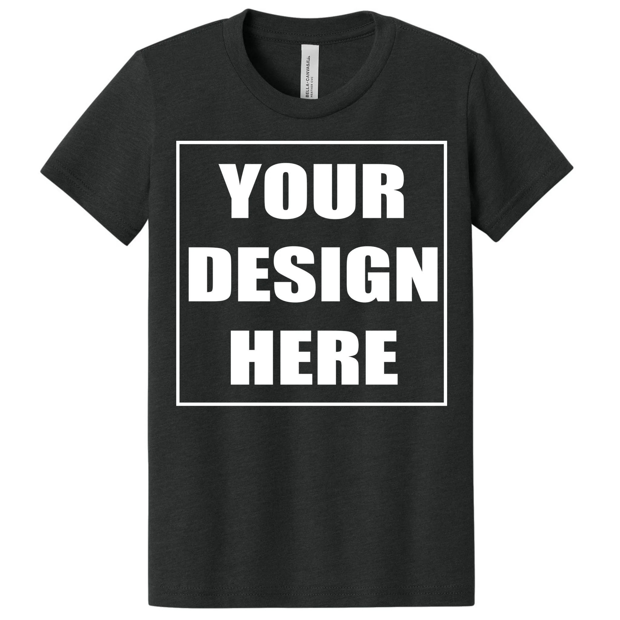 Create Your Own Custom Bella+Canvas Kids Heather CVC T-Shirt Front
