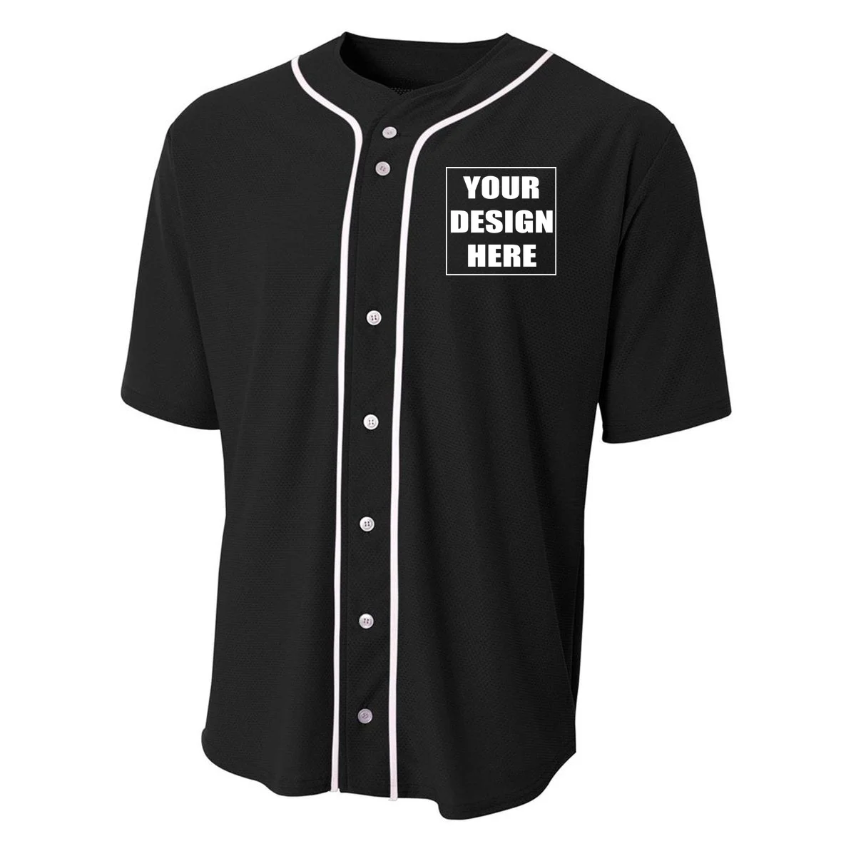 Create Your Own Custom Full Button Baseball Jersey - Front