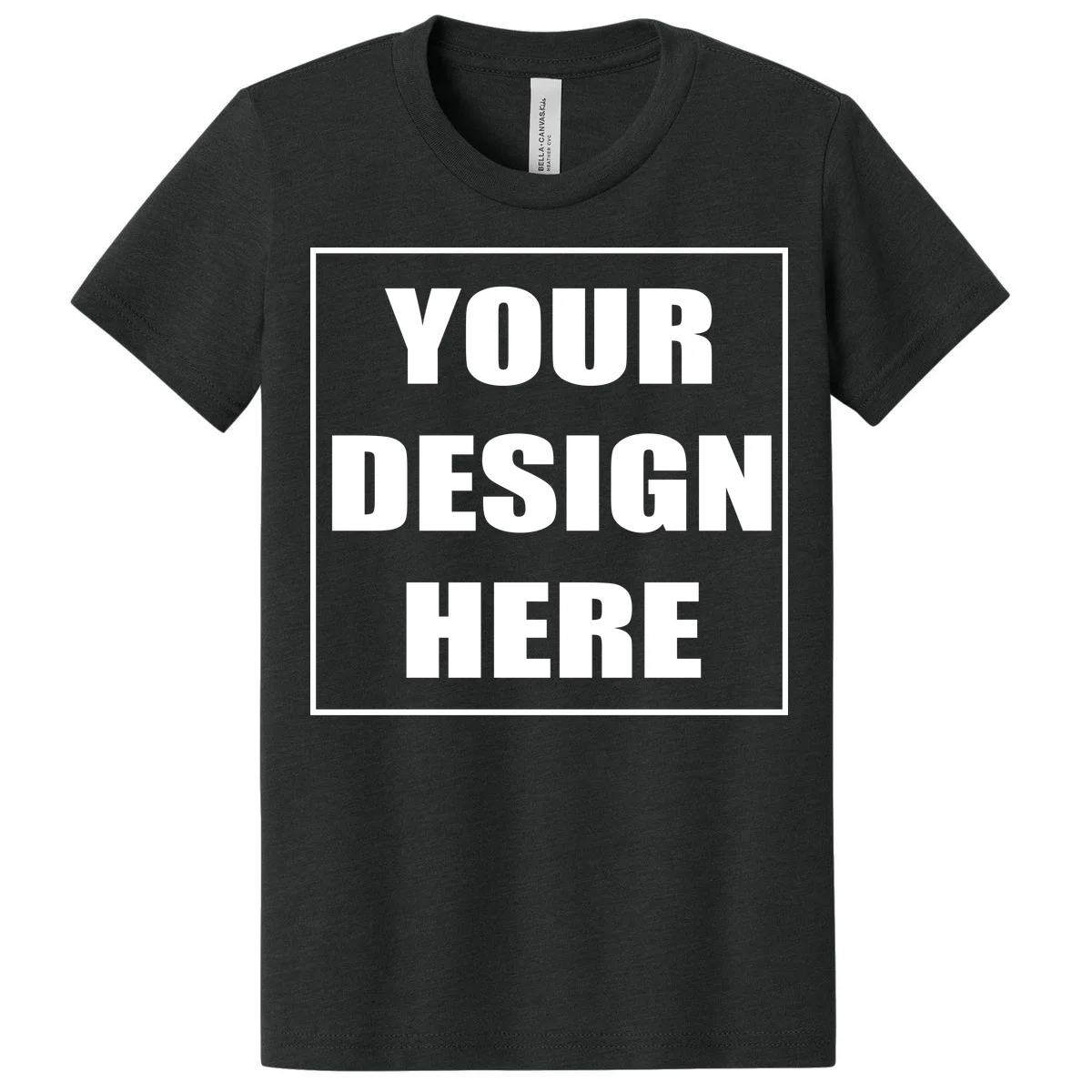Create Your Own Custom BELLA+CANVAS Youth Heather CVC Tee 3001YCVC - Front