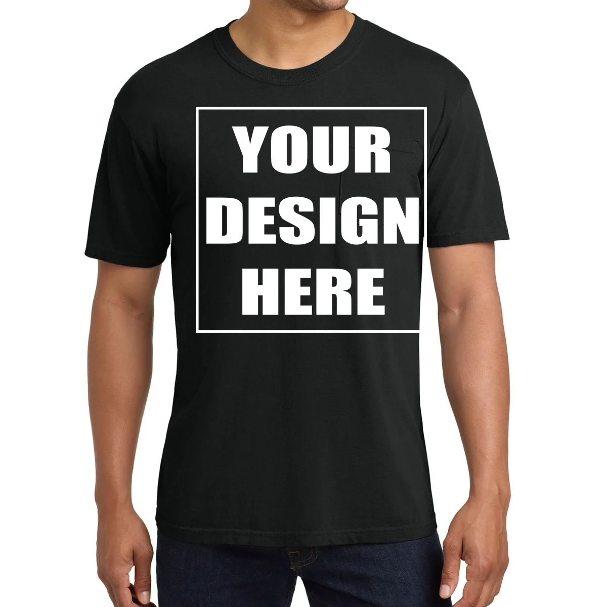 Create Your Own Custom Comfort Colors Pocket T-Shirt - Front
