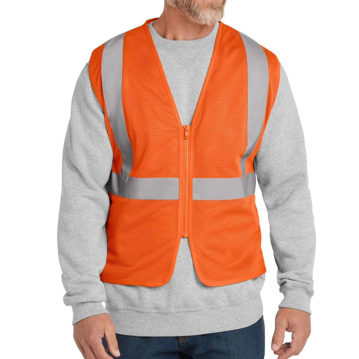 Create Your Own Custom ANSI 107 Class 2 Economy Mesh Zippered Vest - Front