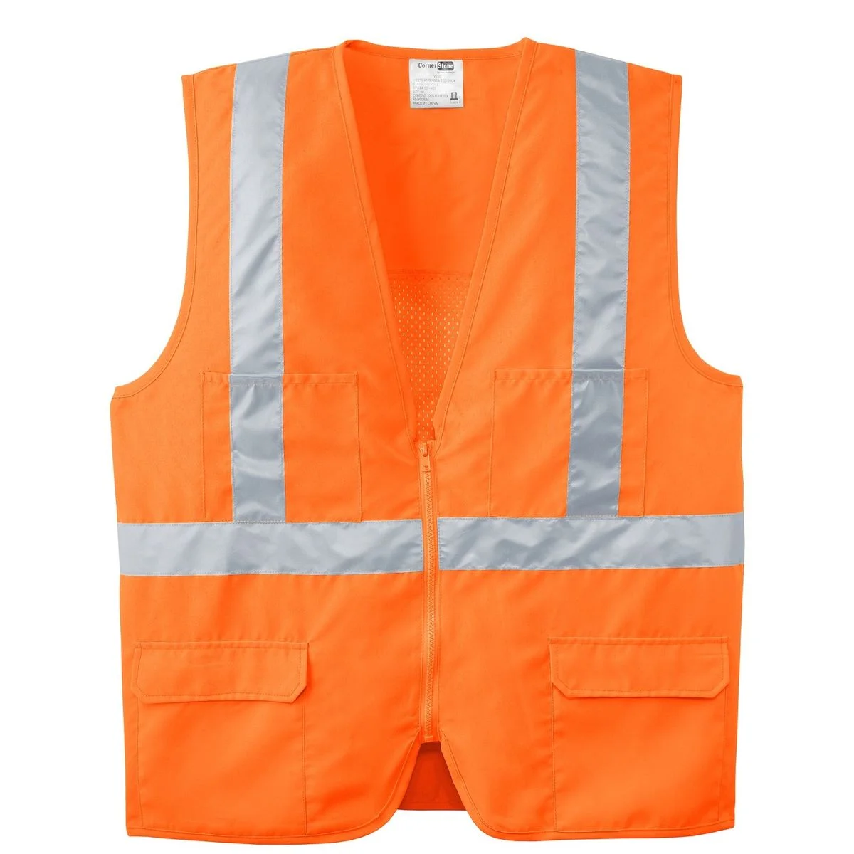 Create Your Own Custom CornerStone - ANSI 107 Class 2 Mesh Back Safety Vest. CSV405 - Front