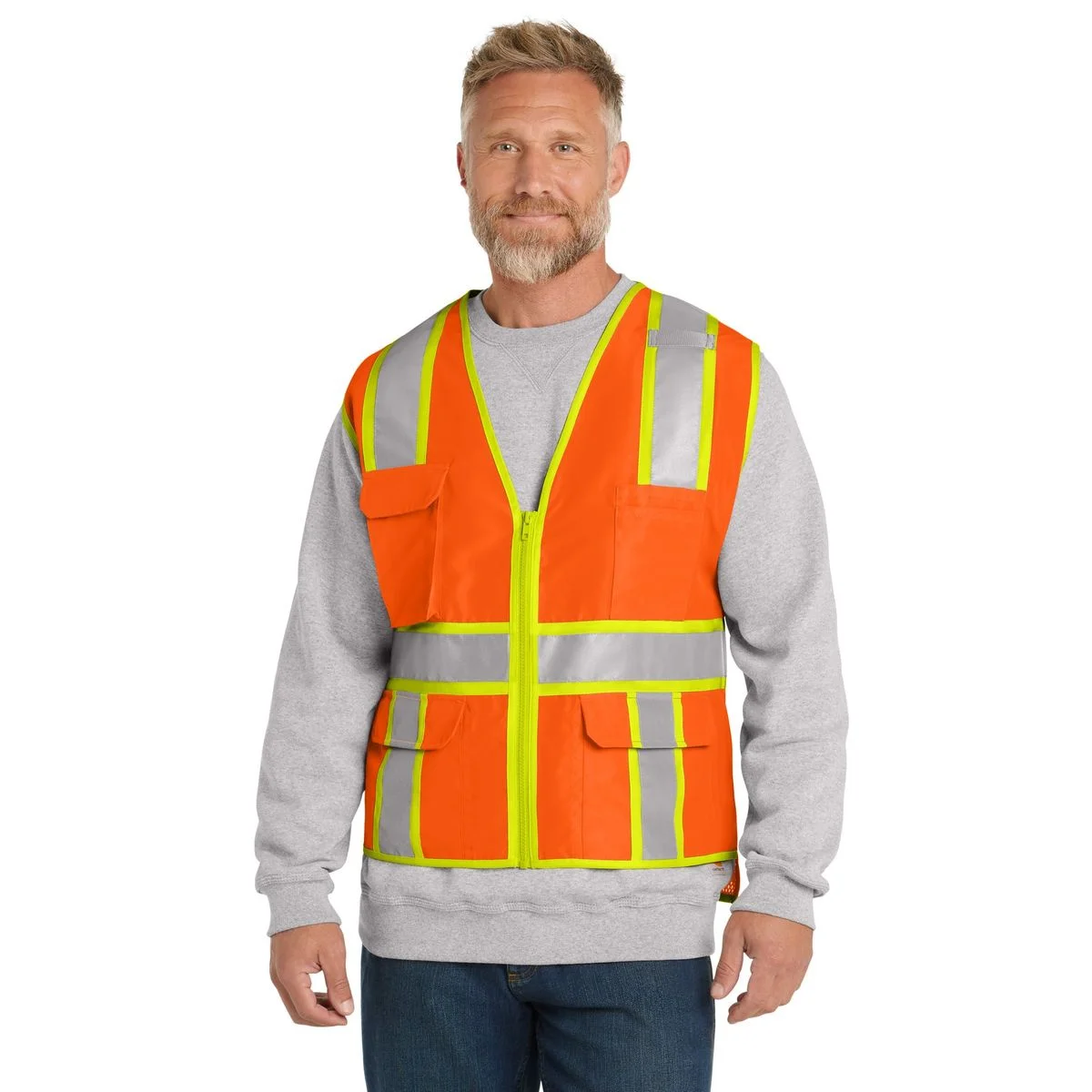 Create Your Own Custom ANSI 107 Class 2 Surveyor Zippered Two-Tone Vest - Front