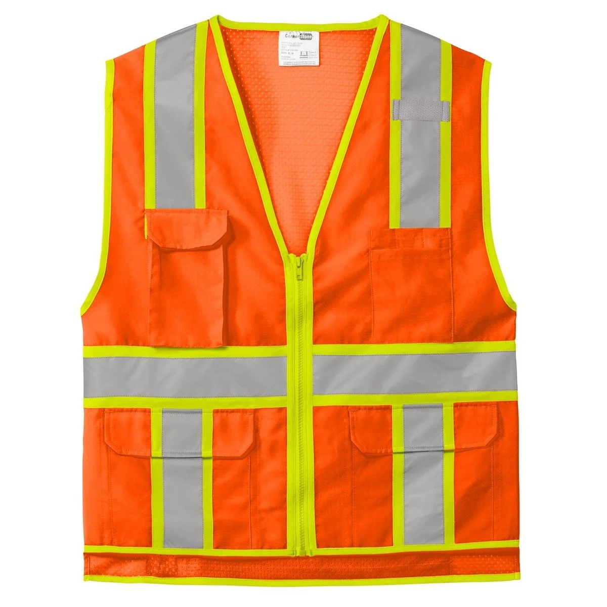 Create Your Own Custom ANSI 107 Class 2 Surveyor Zippered Two-Tone Vest - Front 1