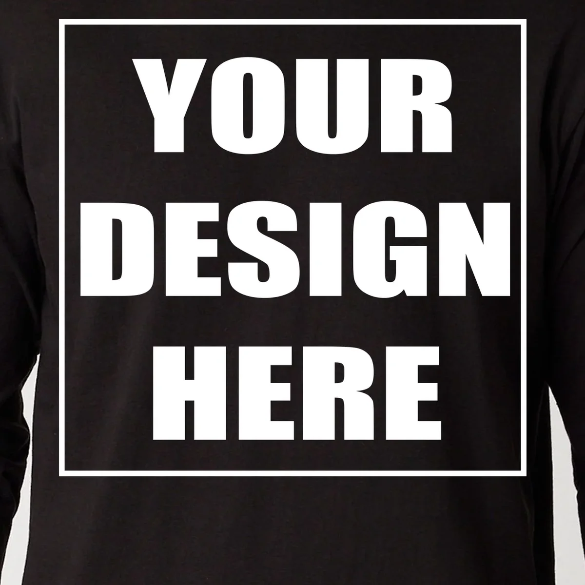 Create Your Own Custom Men's Long Sleeve Shirt - Front - Close-up