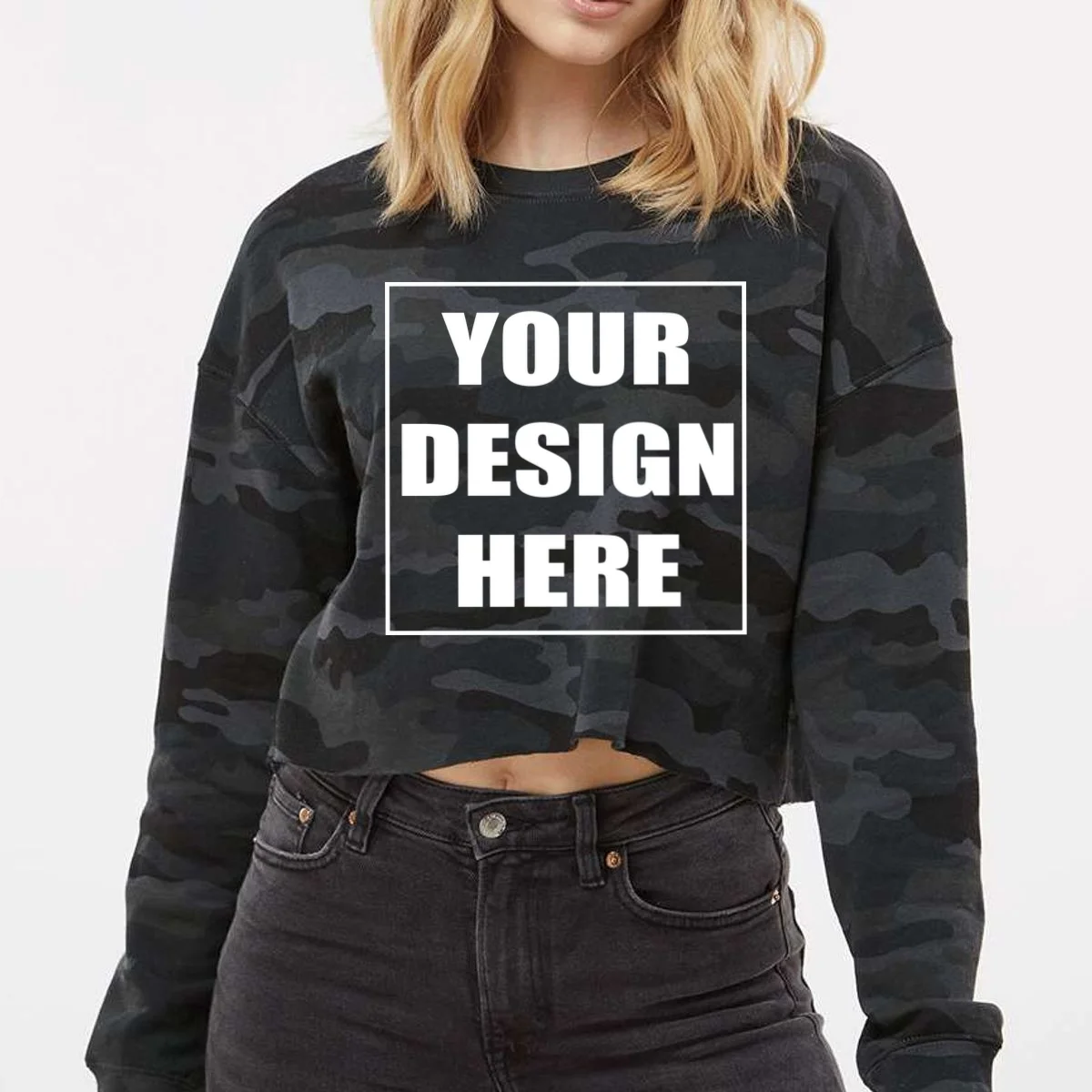Create Your Own Custom Women's Cropped Pullover - Front 1