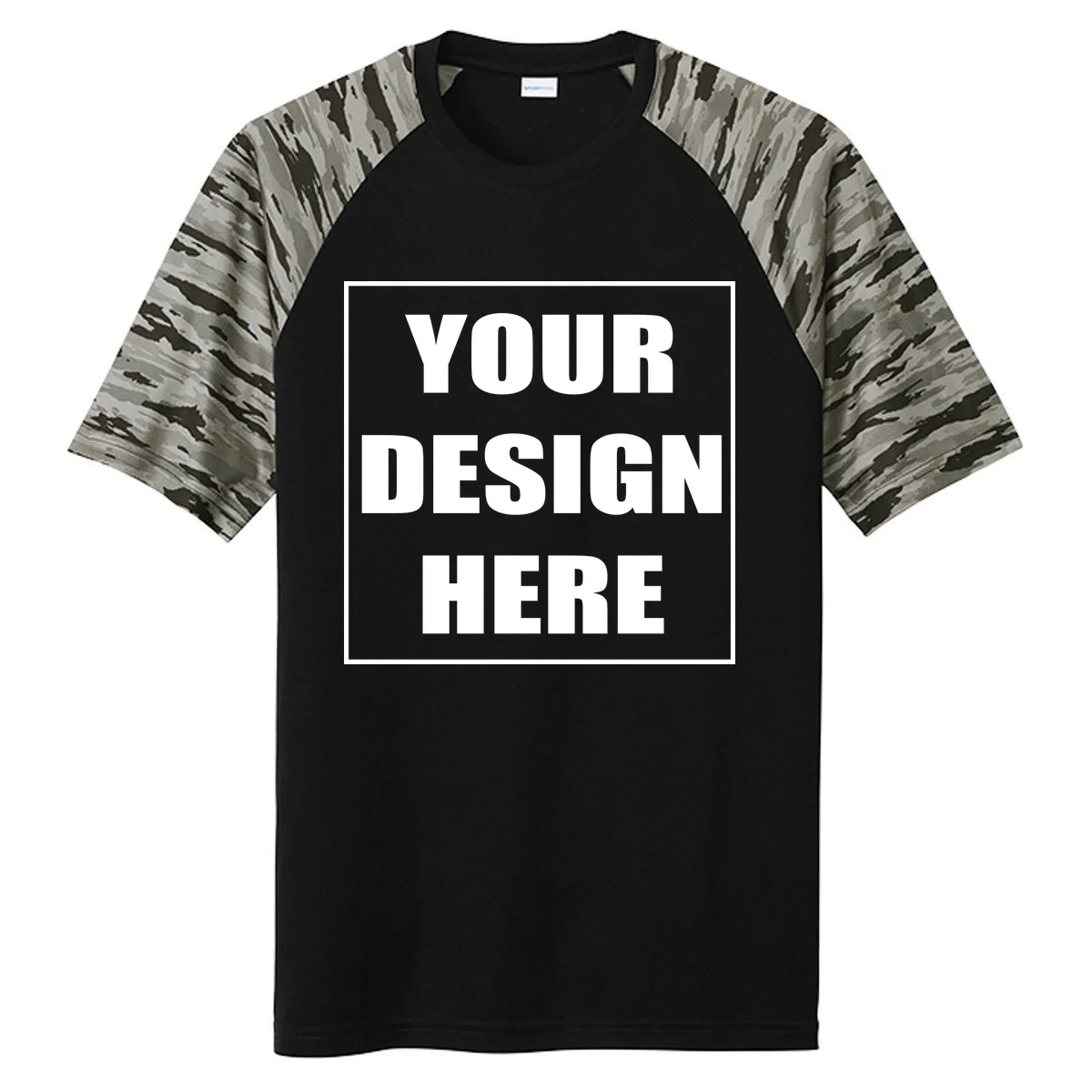 Create Your Own Custom Camo Colorblock T-Shirt - Front