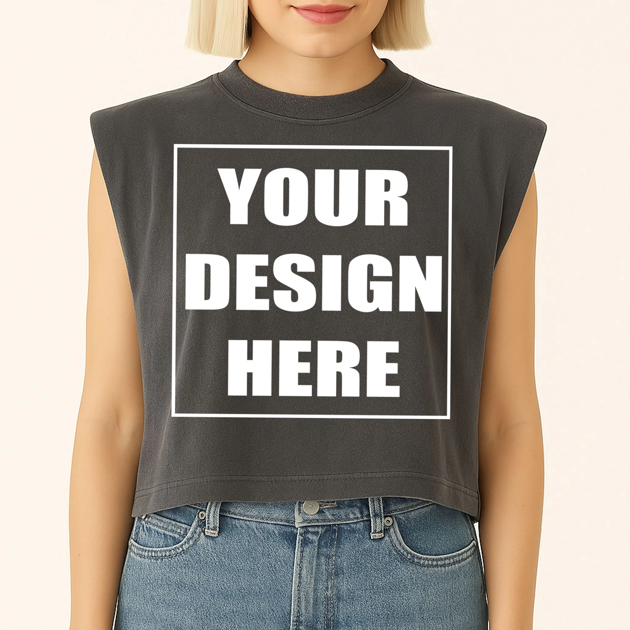 Create Your Own Custom Women's Muscle Tank Top - Front 1