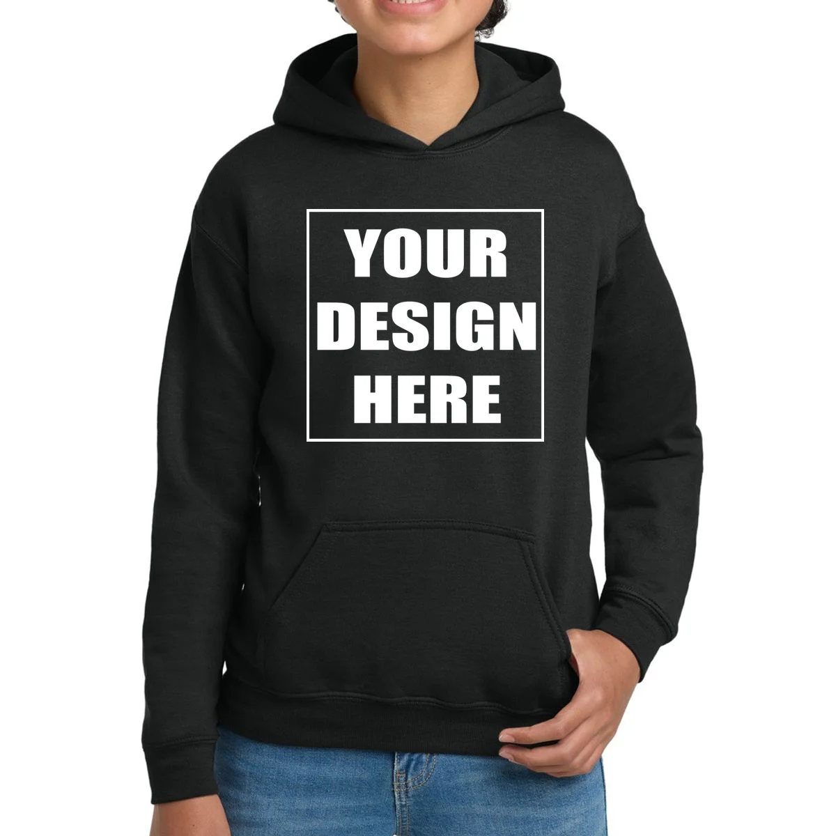 Create Your Own Custom Youth Heavy Blend Hooded Sweatshirt - Front 1