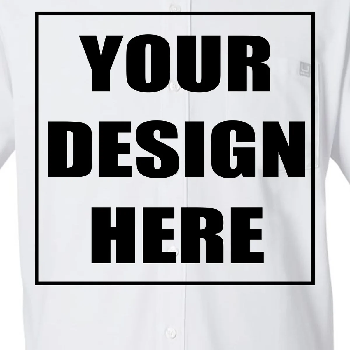 Create Your Own Custom HUK Men's Short Sleeve Solid Button Up - Front - Close-up