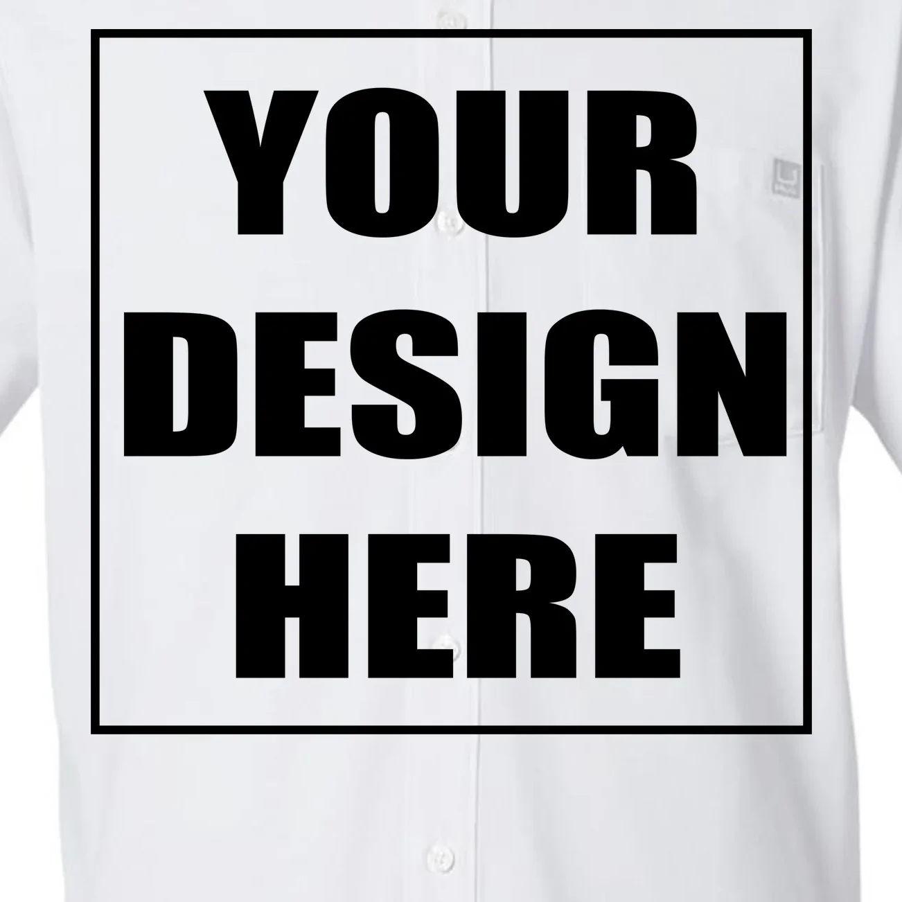 Create Your Own Custom HUK Men's Short Sleeve Solid Button Up - Front - Close-up