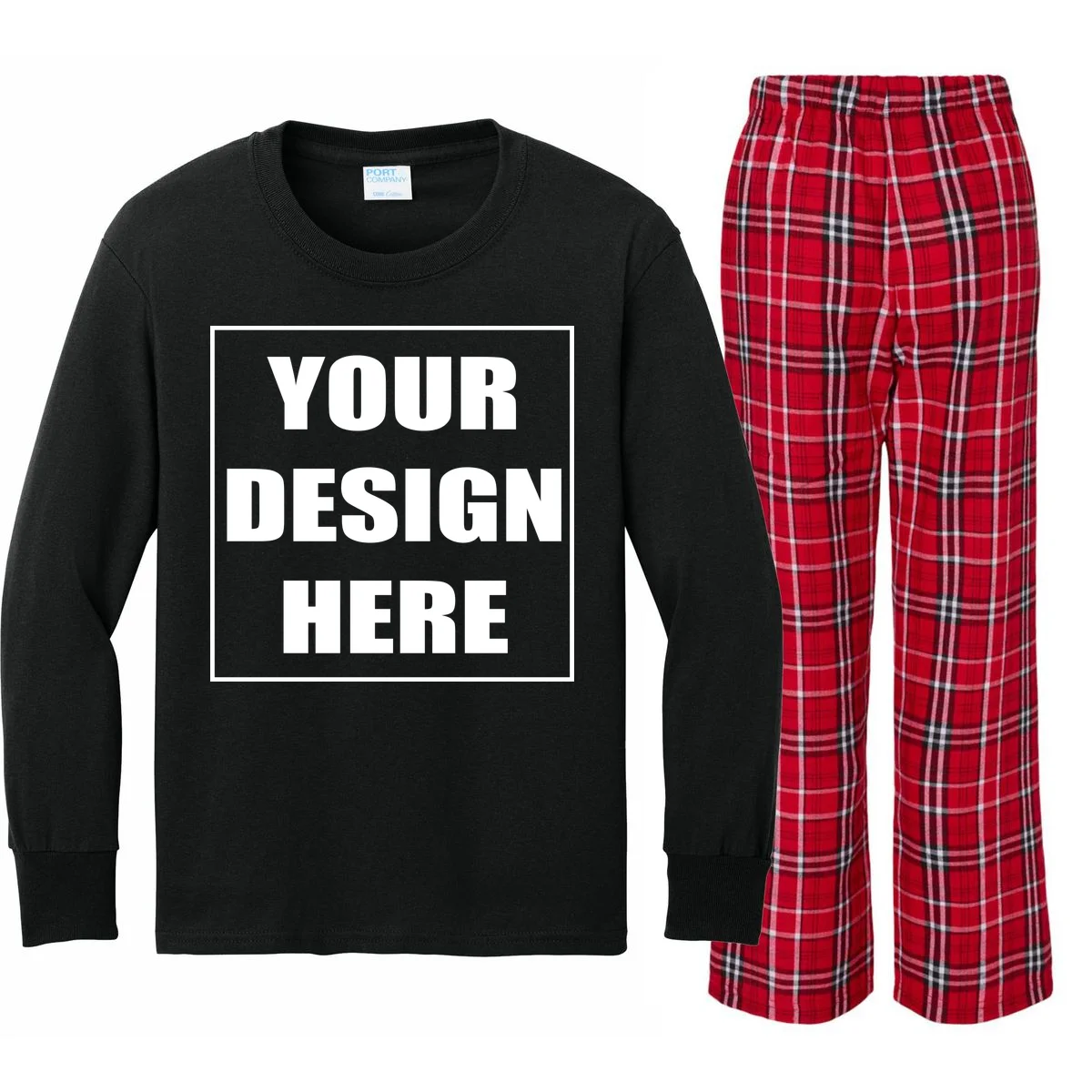 Create Your Own Custom Kids Long Sleeve Pajama Set - Front