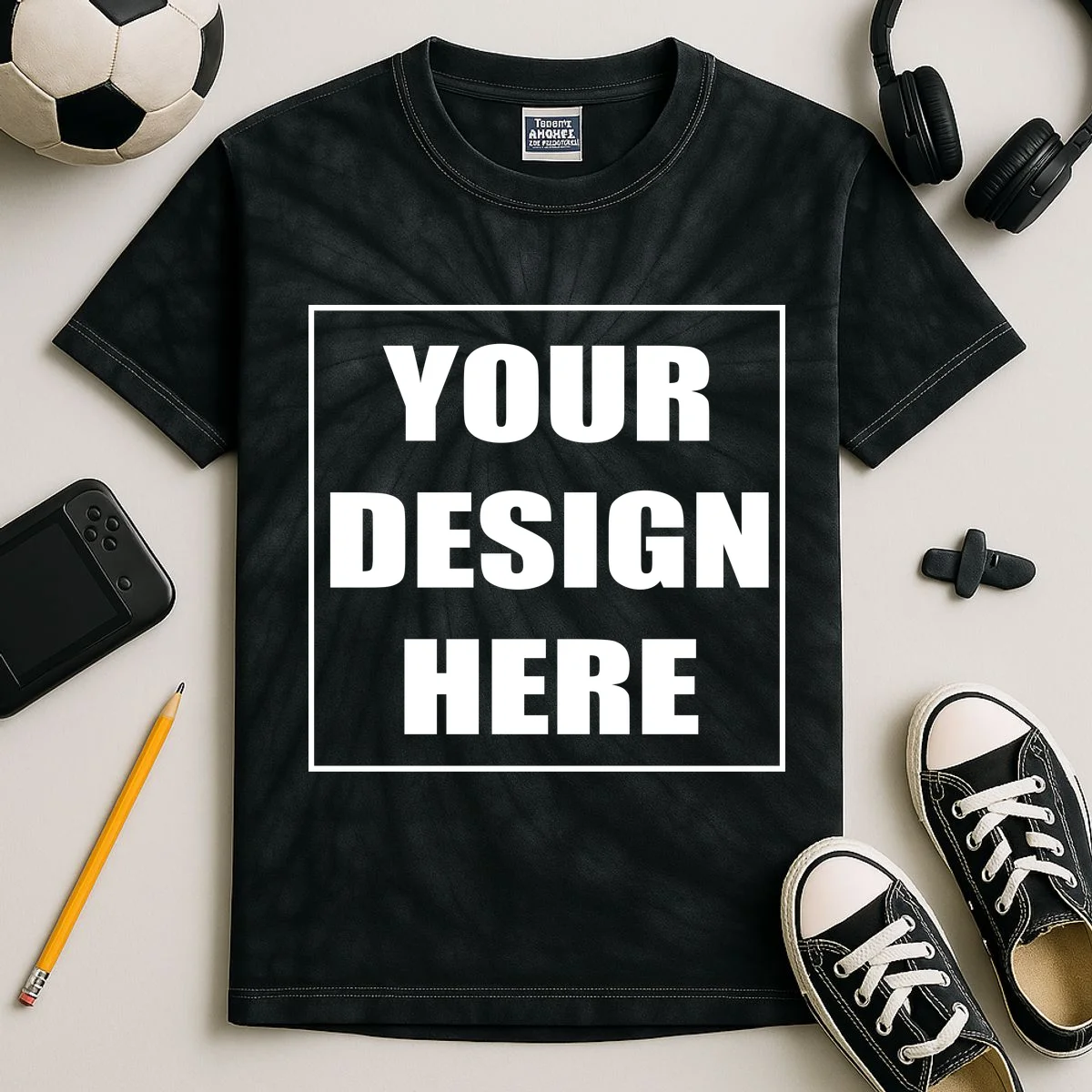 Create Your Own Custom Kids Tie-Dye T-Shirt - Front 1