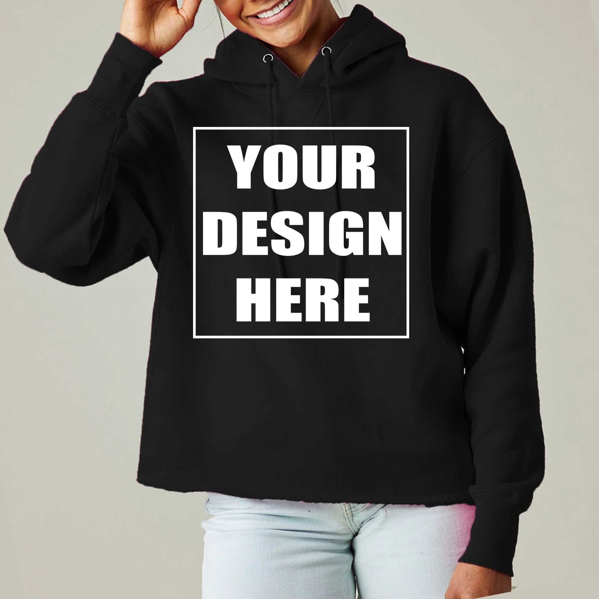 Create Your Own Custom Women's Boxy Hoodie Front