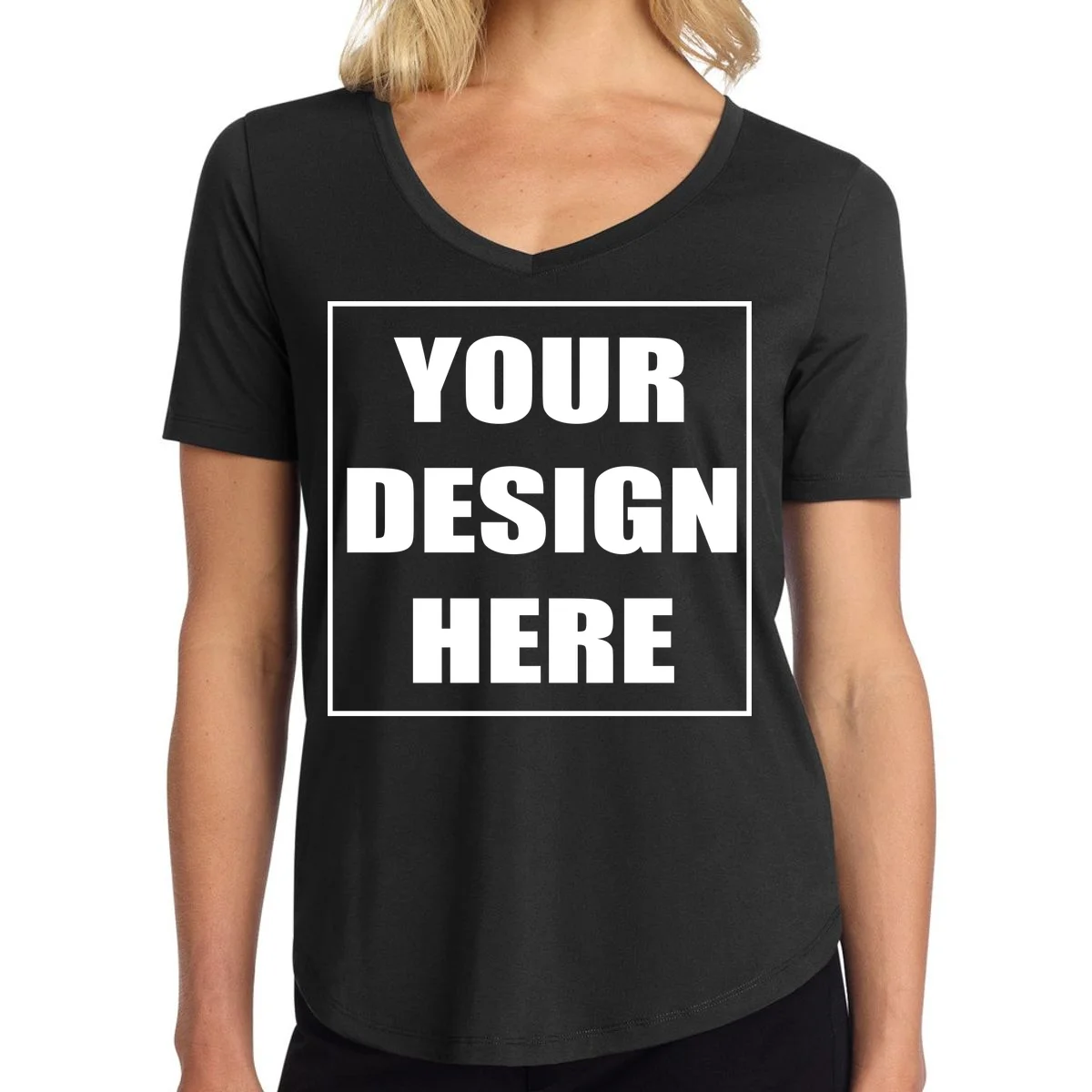 Create Your Own Custom Women's Stretch Jersey Relaxed Scoop T-Shirt - Front 1