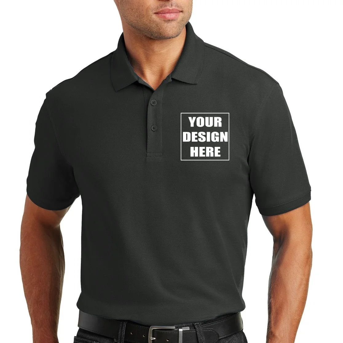 Create Your Own Custom Port Authority Core Classic Pique Polo. K100 - Front 1