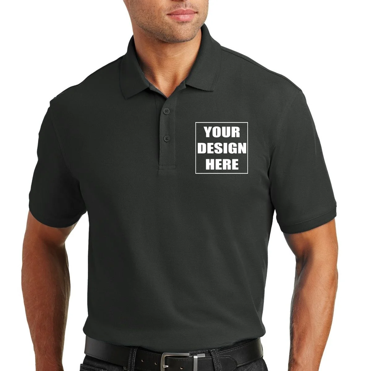 Create Your Own Custom Port Authority Core Classic Pique Polo. K100 - Front 1