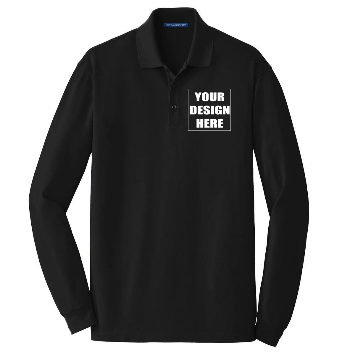 Create Your Own Custom EZCotton Long Sleeve Polo - Front