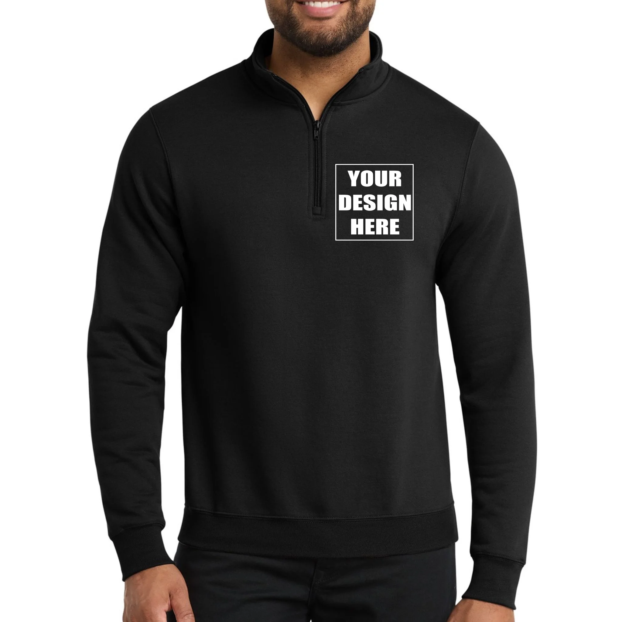 Create Your Own Custom Core Fleece Quarter-Zip Pullover Sweatshirt - Front 1