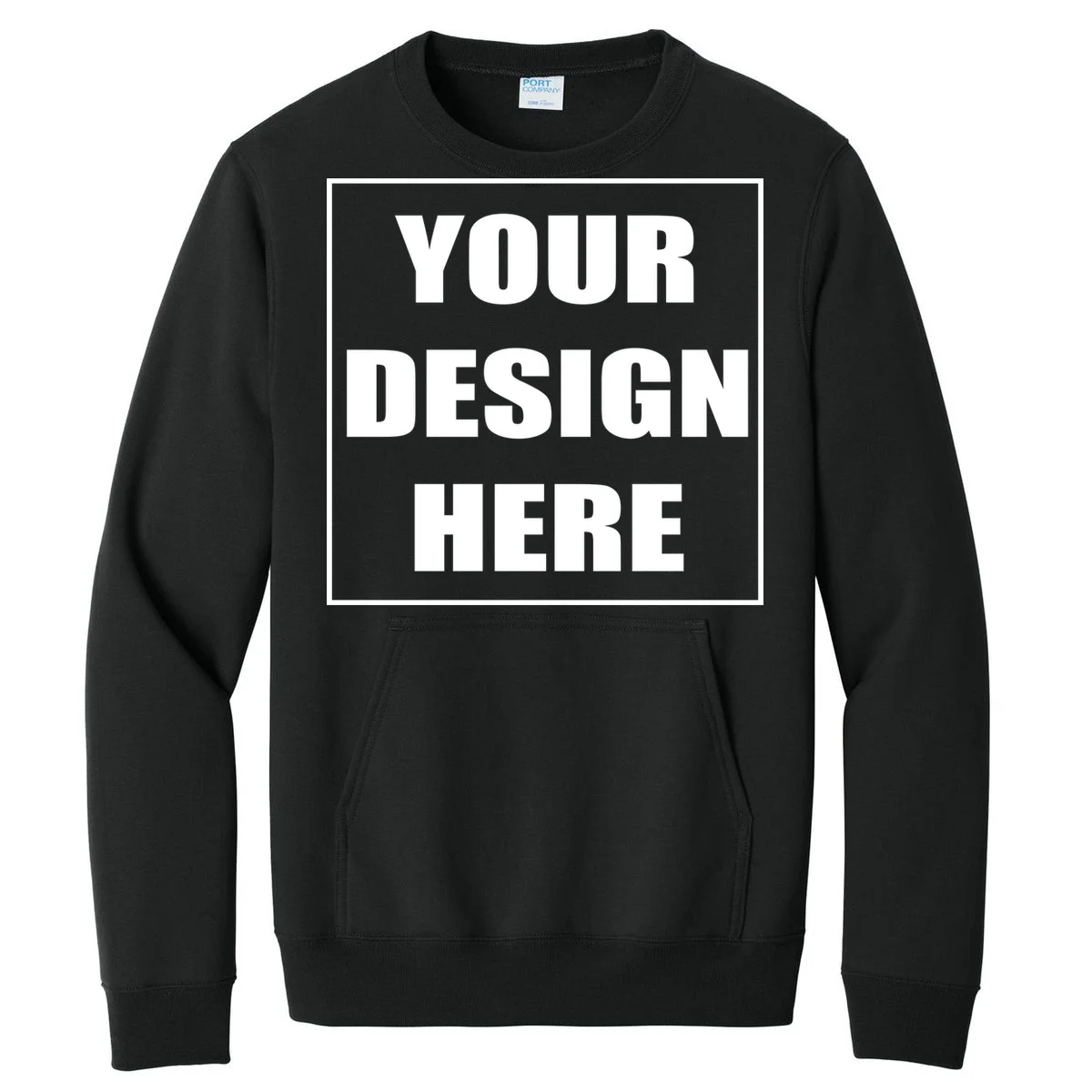 Create Your Own Custom Core Fleece Crewneck Pocket Sweatshirt - Front