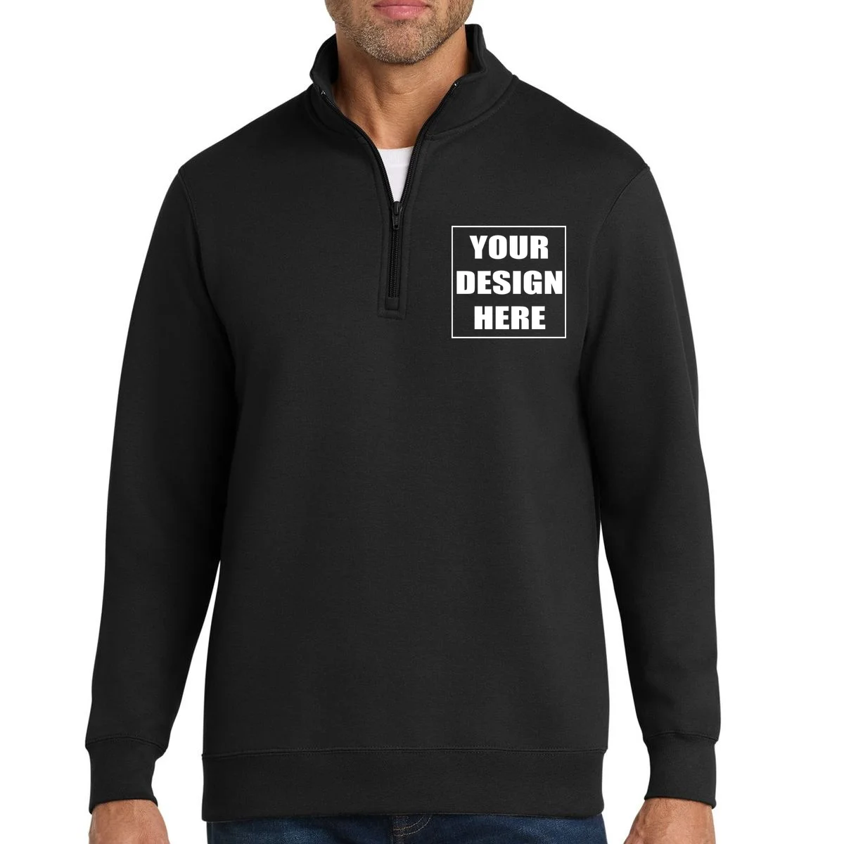 Create Your Own Custom Fan Favorite Fleece 1/4-Zip Pullover Sweatshirt - Front 1