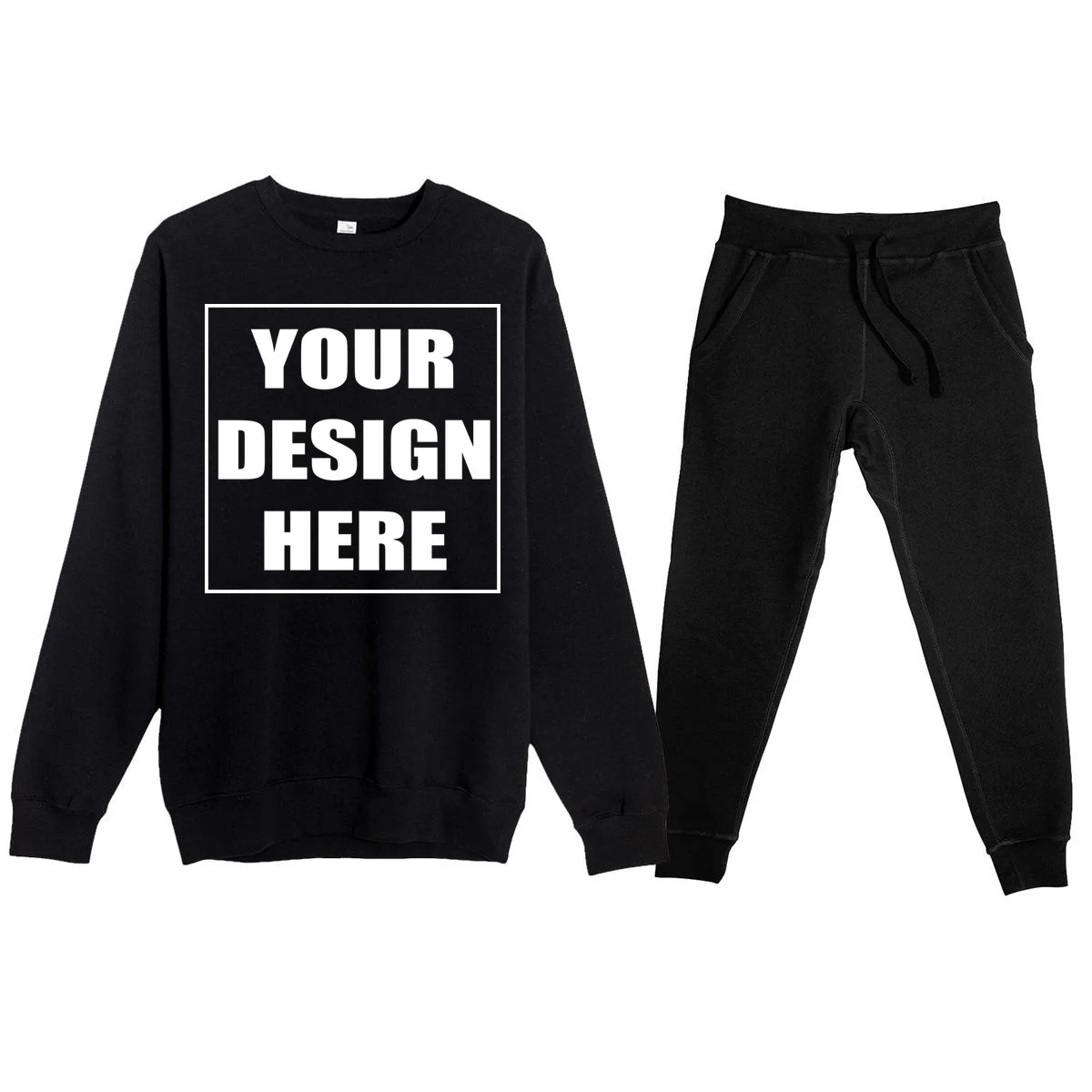 Create Your Own Custom Crewneck Sweatsuit Set - Front