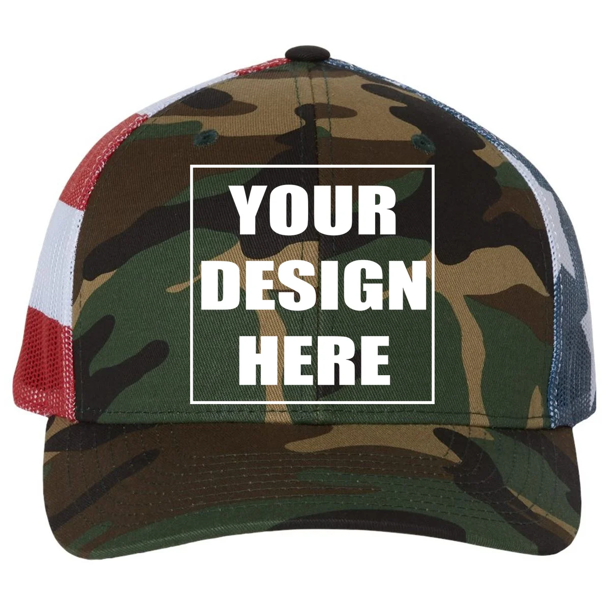 Create Your Own Custom Printed Mesh Trucker Hat - Front