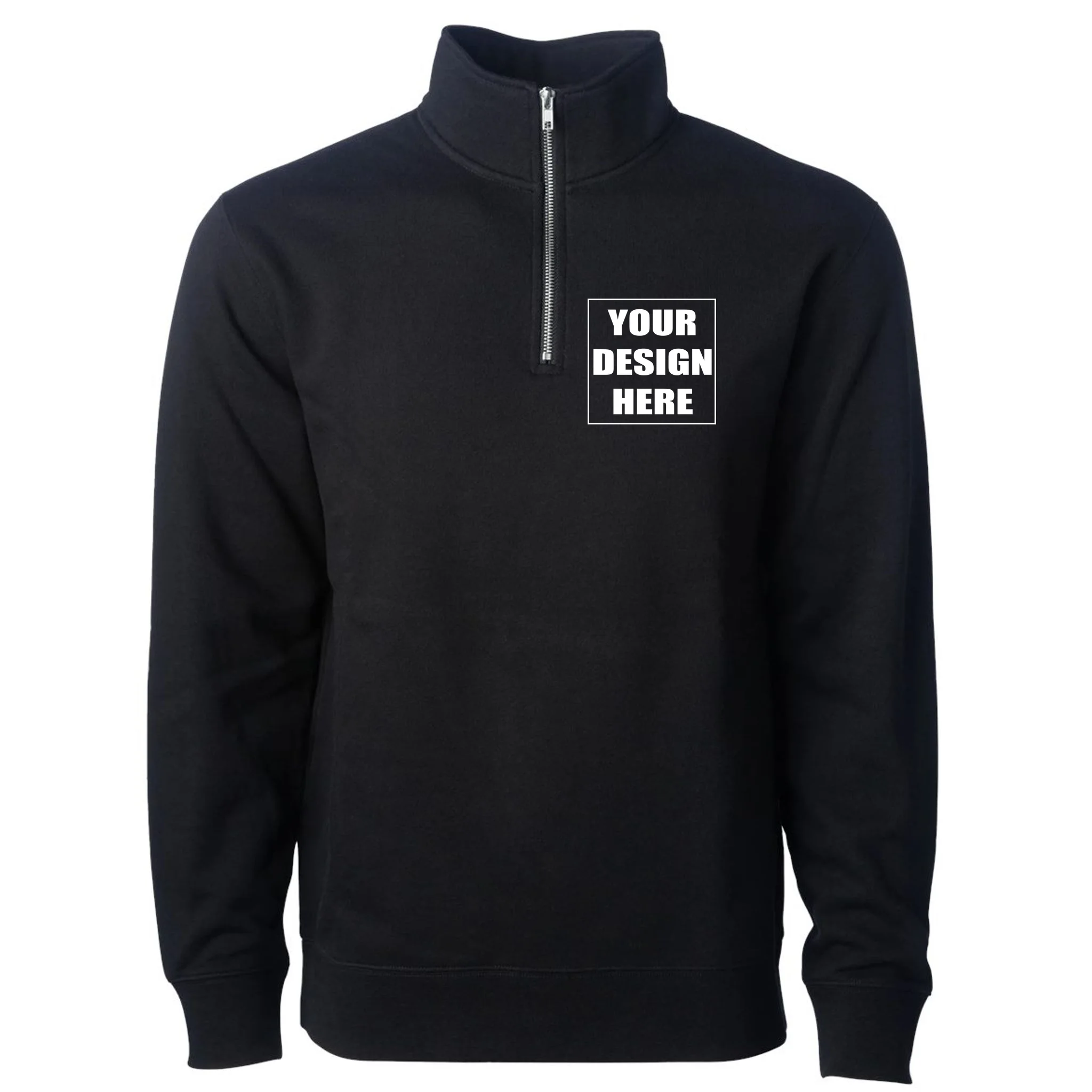 Create Your Own Custom Men's Pullover Quarter Zip Front
